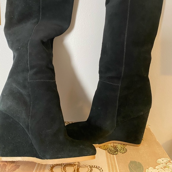 Coach 🔥Cascading fringe boot Dollie A7132 Suede Leather Black Boots size 8 - Picture 5 of 11